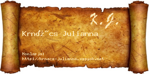 Krnács Julianna névjegykártya